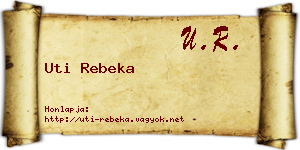 Uti Rebeka névjegykártya